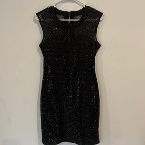 Black lace sequin dress. Perfect little black dress for any occasion.